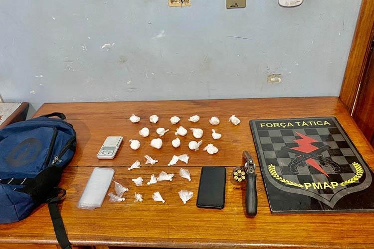 Força Tática realiza prisão por tráfico e apreende arma de fogo na zona sul de Macapá