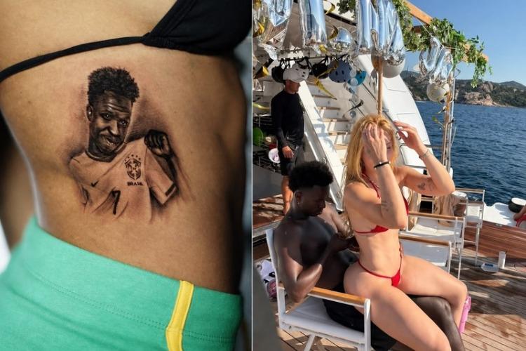 Após foto de Virginia no colo de Vini Jr., influencer que tatuou jogador diz que fãs do casal tentaram derrubar seu Instagram