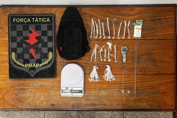 Batalhão de Força Tática prende homem por tráfico de drogas no bairro Santa Rita, em Macapá