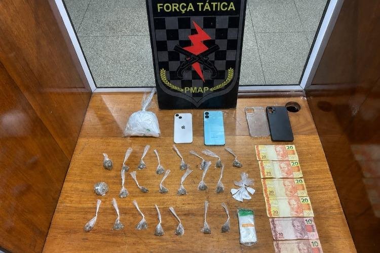 Força Tática prende suspeito com porções de maconha e cocaína em área de ponte no Muca