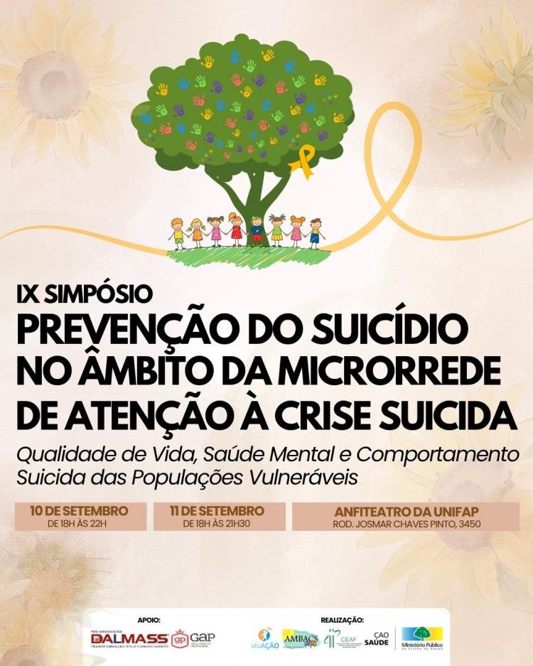 UNIFAP: Abertas inscrições para o IX Simpósio sobre Prevenção ao Suicídio