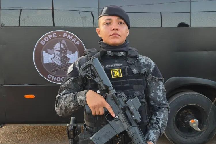 ‘Foi com coragem e união que chegamos até aqui’, celebra única mulher formada no VII Curso de Operações de Choque da PM do Amapá