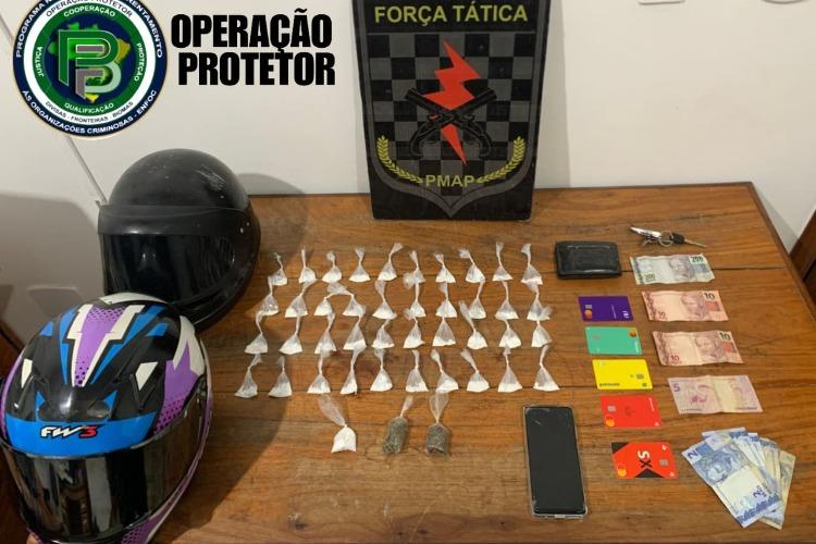 Força Tática prende suspeito de tráfico de drogas no bairro Araxá