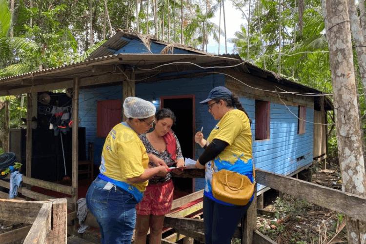 Governo do Amapá visita mais de 60 casas durante o Monitoramento Estratégico de Vacinação, em Mazagão