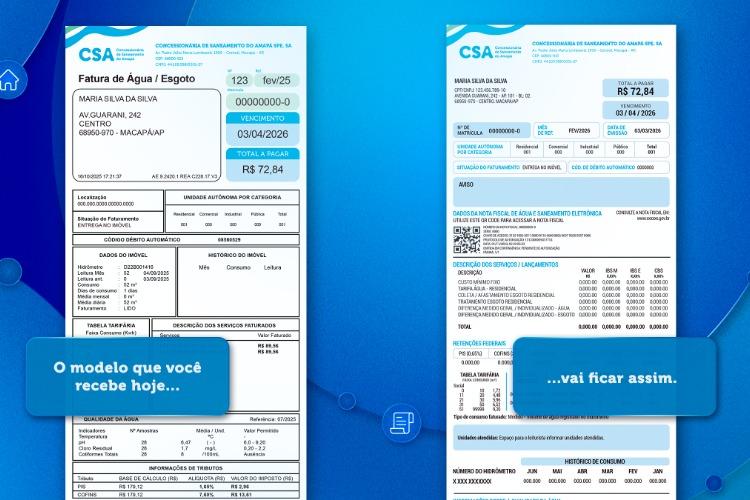 CSA apresenta novo modelo da fatura de água no Amapá