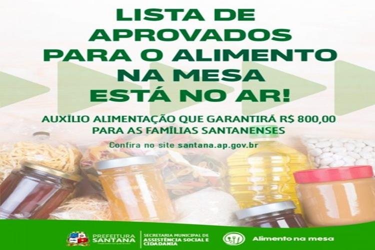 Lista de aprovados no Alimento na Mesa é divulgada em Santana