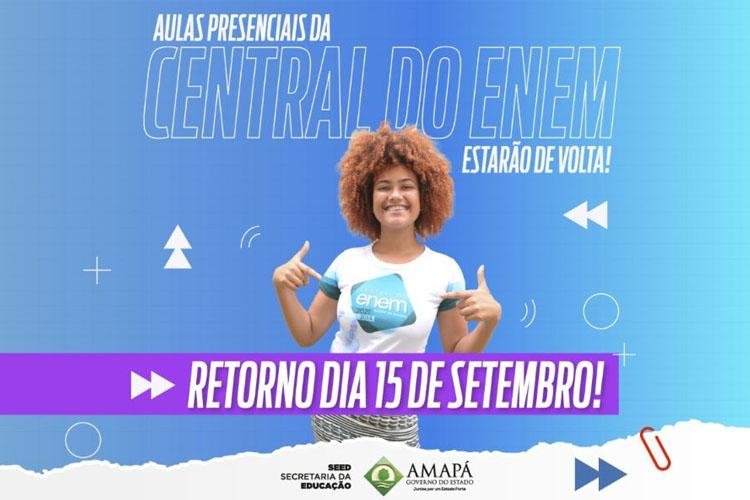 Central do Enem retoma aulas presenciais a partir desta quarta-feira, 15