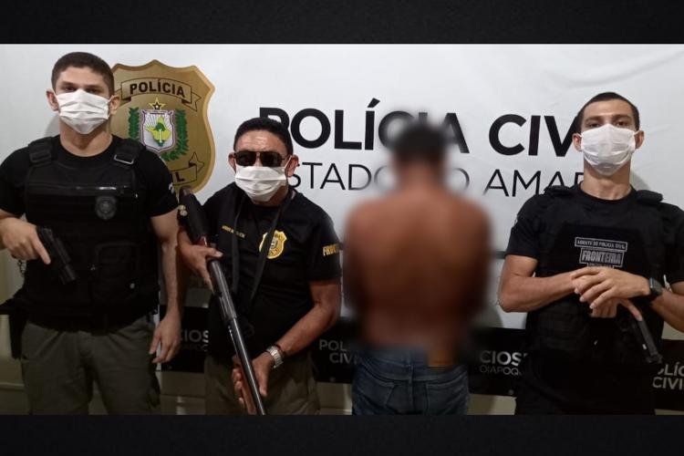 EM OIAPOQUE, HOMEM QUE ROUBOU CELULAR E PULOU NO RIO É PRESO EM FLAGRANTE
