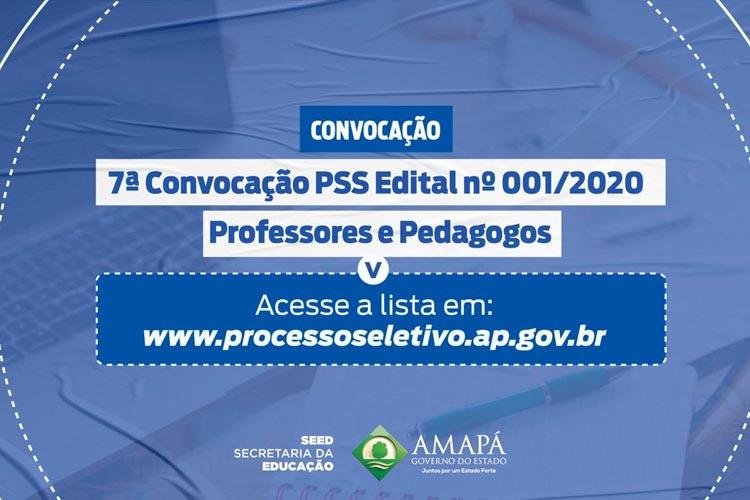 Amapá convoca professores e pedagogos classificados no cadastro reserva do PSS 2020