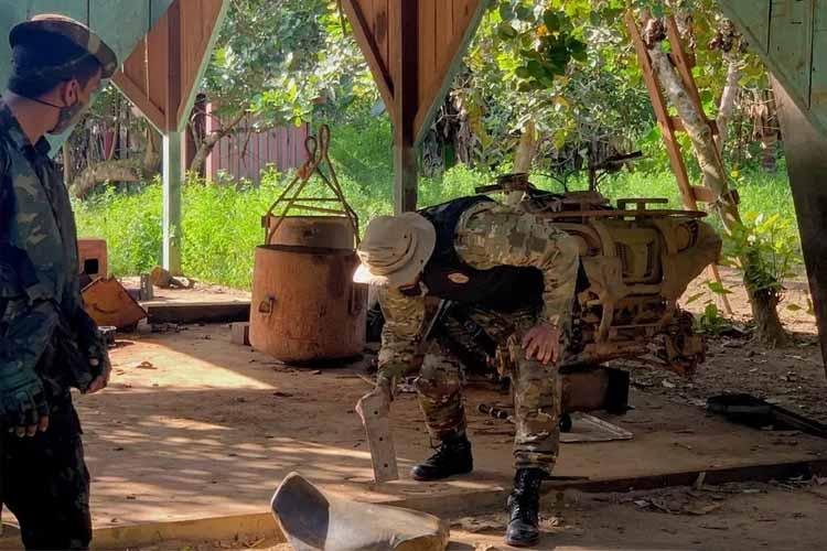 PF desativa pela segunda vez um mesmo garimpo ilegal na fronteira do Brasil com a Guiana Francesa