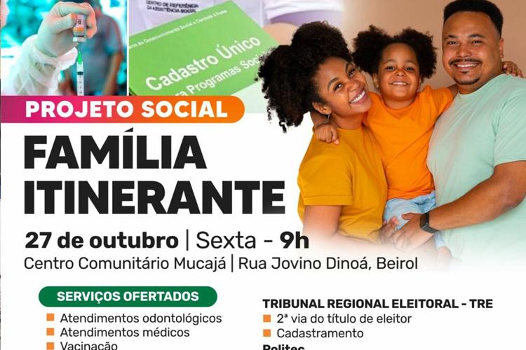 Ação social acontece nesta sexta (27) no Centro Comunitário do Mucajá