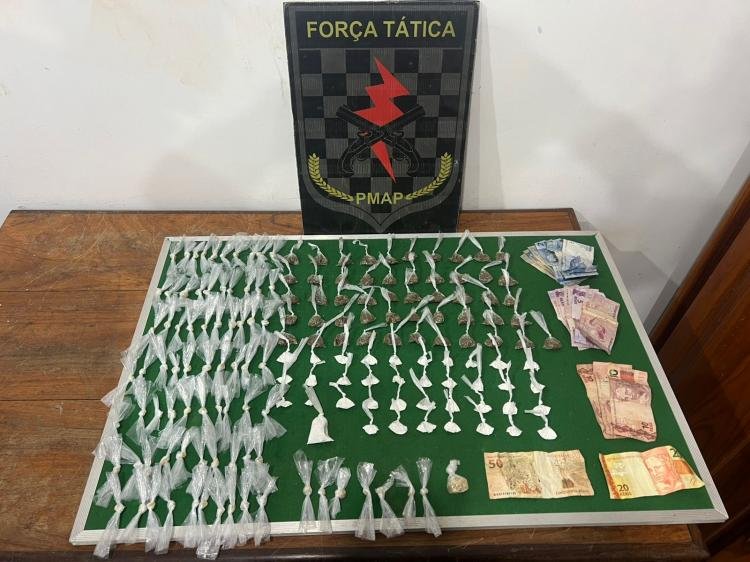 Força Tática prende cinco pessoas por tráfico de drogas durante ações no Marabaixo II, Pantanal e Zerão