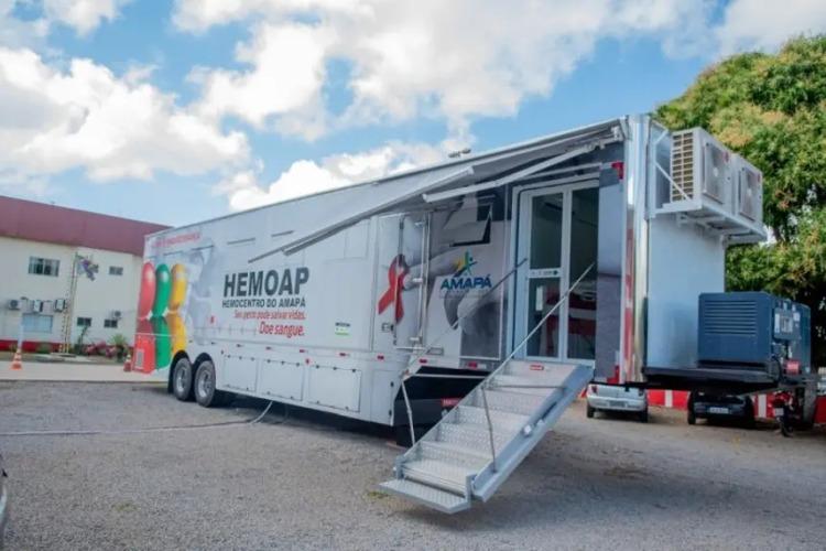 Carreta do Hemoap intensifica coleta de sangue no Quartel do Comando Geral da Polícia Militar do Amapá