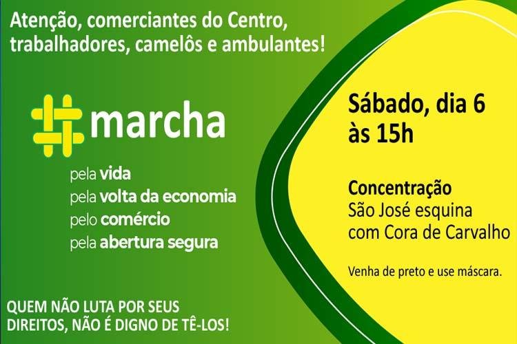 Empresários, camelôs e trabalhadores mobiilizam marcha em Macapá contra corrupção e reabertura do comércio
